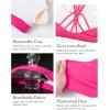 imageRUNNING GIRL Sports Bras for Women Medium Support CrissCross Strappy Sports Bra Workout Yoga Bra with Removable CupsHot Pink