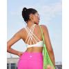 imageRUNNING GIRL Sports Bras for Women Medium Support CrissCross Strappy Sports Bra Workout Yoga Bra with Removable CupsWhite