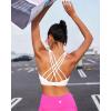 imageRUNNING GIRL Sports Bras for Women Medium Support CrissCross Strappy Sports Bra Workout Yoga Bra with Removable CupsWhite