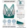 imageRUNNING GIRL Sports Bras for Women MediumHigh Impact Running Strappy Sports Bra with Removable PadsGreen