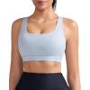 imageRUNNING GIRL Sports Bras for Women MediumHigh Impact Running Strappy Sports Bra with Removable PadsGrey