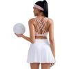 imageRUNNING GIRL Sports Bras for Women MediumHigh Impact Running Strappy Sports Bra with Removable PadsPink