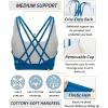 imageRUNNING GIRL Sports Bras for Women MediumHigh Impact Running Strappy Sports Bra with Removable PadsRoyal Blue