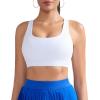 imageRUNNING GIRL Sports Bras for Women MediumHigh Impact Running Strappy Sports Bra with Removable PadsWhite