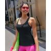 imageRUNNING GIRL Workout Tank Tops for Women Built in Shelf Bras PaddedSleeveless Gym Tops Athletic Yoga ShirtsBlack