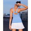 imageRUNNING GIRL Workout Tank Tops for Women Built in Shelf Bras PaddedSleeveless Gym Tops Athletic Yoga ShirtsLight Blue