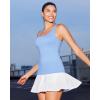 imageRUNNING GIRL Workout Tank Tops for Women Built in Shelf Bras PaddedSleeveless Gym Tops Athletic Yoga ShirtsLight Blue