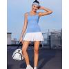 imageRUNNING GIRL Workout Tank Tops for Women Built in Shelf Bras PaddedSleeveless Gym Tops Athletic Yoga ShirtsLight Blue