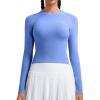 imageRUNNING GIRL Long Sleeve Yoga Shirts for Women Soft Fitted Seamless Stretchy Casual Crew Neck Athletic Basic ShirtAlight Blue