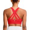 imageRUNNING GIRL Sports Bra for Women High SupportMolded Cup Strappy Running High Impact Sports Bras for WomenDeep Red