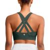 imageRUNNING GIRL Sports Bra for Women High SupportMolded Cup Strappy Running High Impact Sports Bras for WomenForest Green