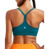 imageRUNNING GIRL Sports Bra for Women Ruched V Neck  Y Back Spaghetti Sports Bra with Removeable Pads Best for AC CupsDark Green