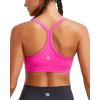 imageRUNNING GIRL Sports Bra for Women Ruched V Neck  Y Back Spaghetti Sports Bra with Removeable Pads Best for AC CupsHot Pink