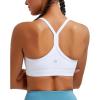 imageRUNNING GIRL Sports Bra for Women Ruched V Neck  Y Back Spaghetti Sports Bra with Removeable Pads Best for AC CupsWhite
