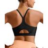 imageRUNNING GIRL Sports Bra for WomenY Back Molded Cup Medium Impact Sports Bras for Women with Sewn in PadsBlack