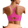 imageRUNNING GIRL Sports Bra for WomenY Back Molded Cup Medium Impact Sports Bras for Women with Sewn in PadsHot Pink
