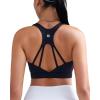 imageRUNNING GIRL Sports Bras for Women Medium Impact Molded Cup Sports Bra for Running with Sewn in PadsBlack