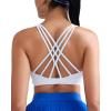 imageRUNNING GIRL Sports Bras for Women Medium Support CrissCross Strappy Sports Bra Workout Yoga Bra with Removable CupsWhite