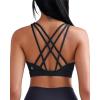 imageRUNNING GIRL Sports Bras for Women MediumHigh Impact Running Strappy Sports Bra with Removable PadsBlack