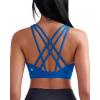 imageRUNNING GIRL Sports Bras for Women MediumHigh Impact Running Strappy Sports Bra with Removable PadsRoyal Blue