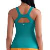 imageRUNNING GIRL Workout Tank Tops for Women Built in Shelf Bras PaddedSleeveless Gym Tops Athletic Yoga ShirtsGreen