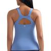 imageRUNNING GIRL Workout Tank Tops for Women Built in Shelf Bras PaddedSleeveless Gym Tops Athletic Yoga ShirtsLight Blue