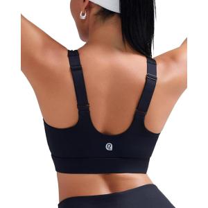 imageRUNNING GIRL Adjustable Straps High Impact Sports Bra for WomenHigh Support Workout Sports Bras with Sewn in PadsAblack