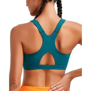 imageRUNNING GIRL High Impact Sports Bras for Women Racerback Adjustable Straps Sports Bras for Women with Sewn in PadsStorm Teal