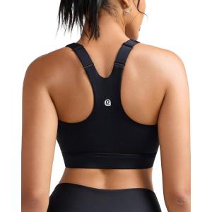 imageRUNNING GIRL Sports Bra for WomenAdjustable Straps Molded Cup High Impact Sports Bra with Sewn in PadsBlack