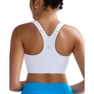 imageRUNNING GIRL Sports Bra for WomenAdjustable Straps Molded Cup High Impact Sports Bra with Sewn in PadsWhite