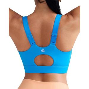 imageRUNNING GIRL Sports Bras for Women High Support Adjustable Straps High Impact Molded Cup Sports Bra with Sewn in PadsBright Blue