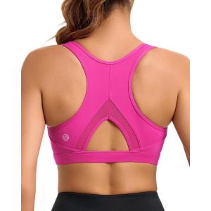 imageRUNNING GIRL Sports Bras for Women High Support Moulded Cup High Impact Sports Bras Racerback Workout Running Yoga Bra3045 Hot Pink