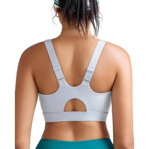 imageRUNNING GIRL Sports Bras for Women High SupportAdjustable Racerback Molded Cup Sports Bra Yoga Athletic Workout BraGrey