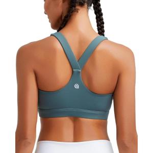 imageRUNNING GIRL Sports Bras for Women High SupportRacerback High Impact Sports Bra Moulded Cup Workout Bra Push upAash Green