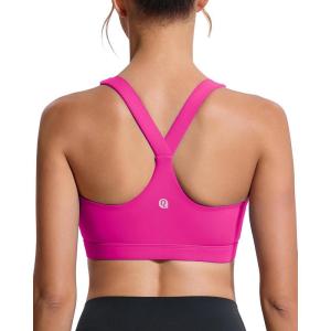 imageRUNNING GIRL Sports Bras for Women High SupportRacerback High Impact Sports Bra Moulded Cup Workout Bra Push upAhot Pink