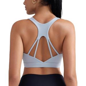 imageRUNNING GIRL Sports Bras for Women Medium Impact Molded Cup Sports Bra for Running with Sewn in PadsGrey