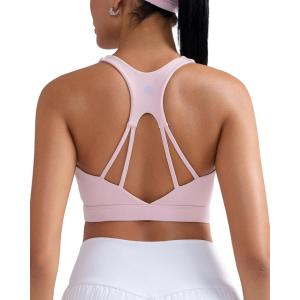 imageRUNNING GIRL Sports Bras for Women Medium Impact Molded Cup Sports Bra for Running with Sewn in PadsPink