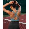 imageRUNNING GIRL High Impact Sports Bras for Women  Scoop Neck Strappy Sports Bra High Support Moulded Cup Workout BraAash Green