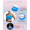 imageRUNNING GIRL High Impact Sports Bras for Women  Scoop Neck Strappy Sports Bra High Support Moulded Cup Workout BraAbright Blue