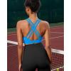 imageRUNNING GIRL High Impact Sports Bras for Women  Scoop Neck Strappy Sports Bra High Support Moulded Cup Workout BraAbright Blue
