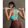 imageRUNNING GIRL High Impact Sports Bras for Women  Scoop Neck Strappy Sports Bra High Support Moulded Cup Workout BraAbright Green