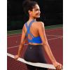 imageRUNNING GIRL High Impact Sports Bras for Women  Scoop Neck Strappy Sports Bra High Support Moulded Cup Workout BraAcerulean Blue