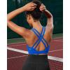 imageRUNNING GIRL High Impact Sports Bras for Women  Scoop Neck Strappy Sports Bra High Support Moulded Cup Workout BraAcerulean Blue