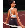 imageRUNNING GIRL High Impact Sports Bras for Women  Scoop Neck Strappy Sports Bra High Support Moulded Cup Workout BraAicy Grey