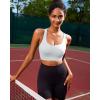 imageRUNNING GIRL High Impact Sports Bras for Women  Scoop Neck Strappy Sports Bra High Support Moulded Cup Workout BraAicy Grey