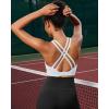 imageRUNNING GIRL High Impact Sports Bras for Women  Scoop Neck Strappy Sports Bra High Support Moulded Cup Workout BraAicy Grey