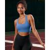 imageRUNNING GIRL High Impact Sports Bras for Women  Scoop Neck Strappy Sports Bra High Support Moulded Cup Workout BraAlight Blue
