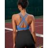 imageRUNNING GIRL High Impact Sports Bras for Women  Scoop Neck Strappy Sports Bra High Support Moulded Cup Workout BraAlight Blue