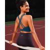 imageRUNNING GIRL High Impact Sports Bras for Women  Scoop Neck Strappy Sports Bra High Support Moulded Cup Workout BraAnavy Blue