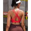 imageRUNNING GIRL High Impact Sports Bras for Women  Scoop Neck Strappy Sports Bra High Support Moulded Cup Workout BraAred
